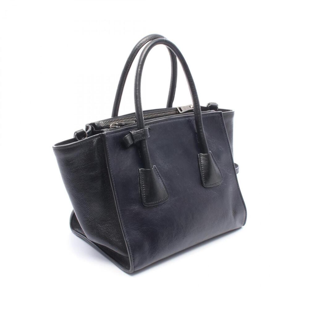 Prada GLACE'CALF 2WAY Handbag, Leather, Women's, Black (B2625M) - Picture 2 of 10